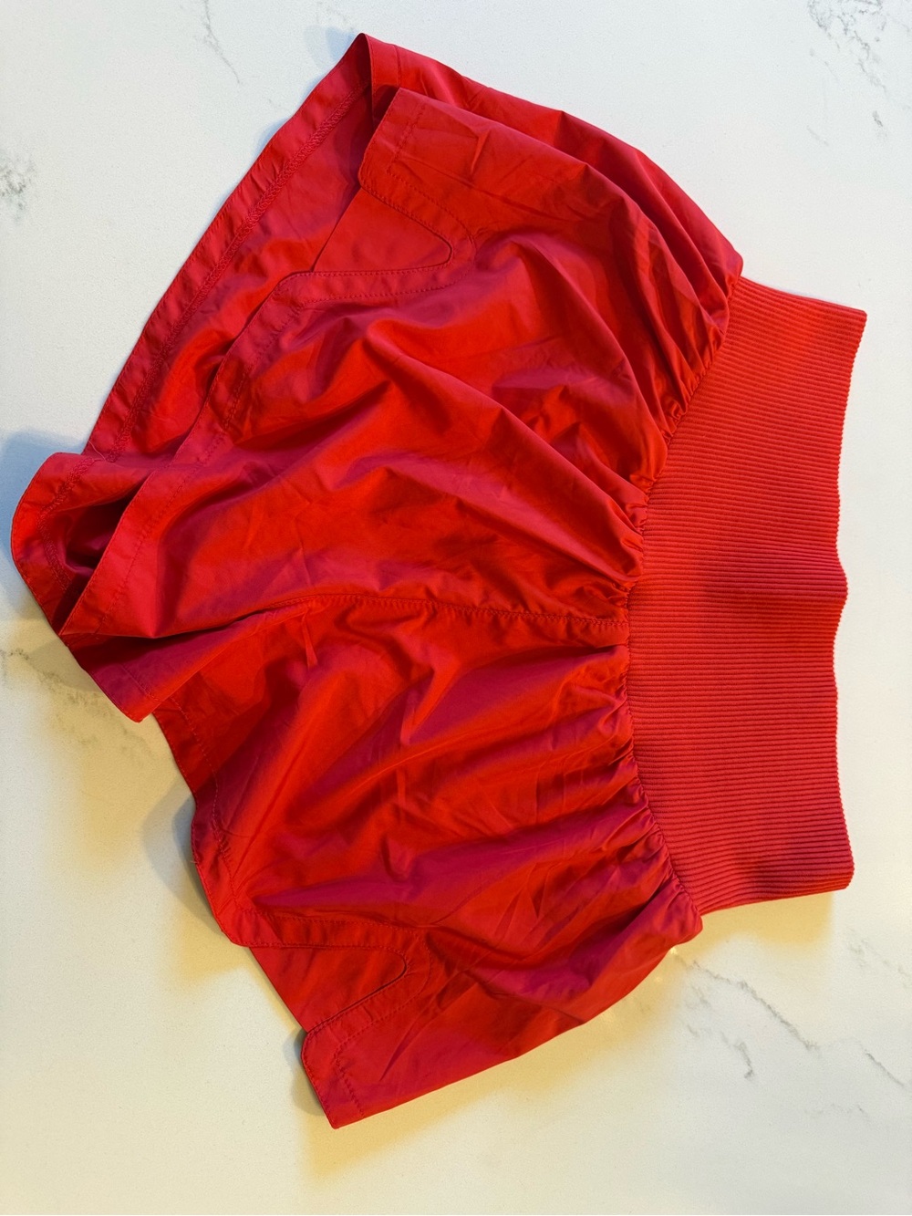 FP Movement by Free People Bright Red Ribbed Waist Athletic Shorts